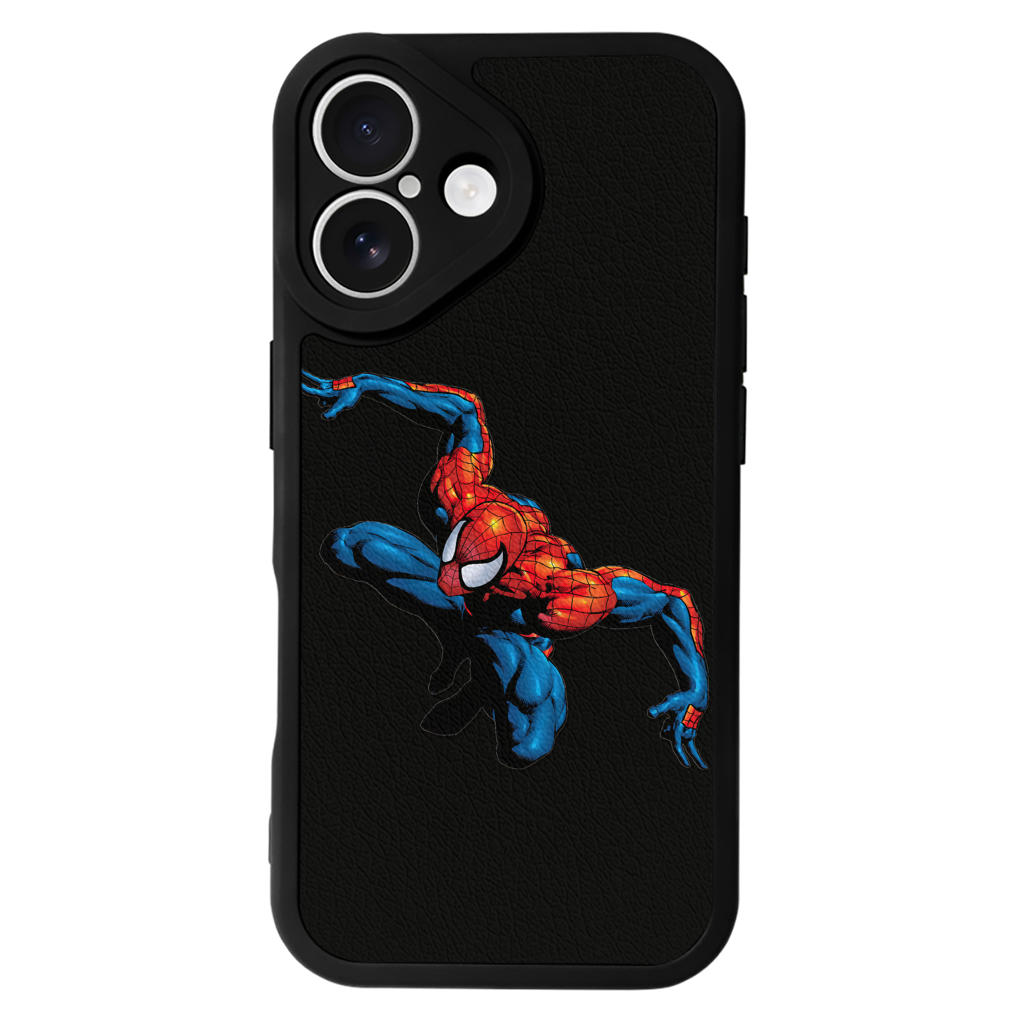 （画像用） Spider Man スパイダーマン 【iPhone 16シリーズ対応】シリコンスマホケース（レザー調） 材質：シリコン